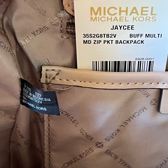 Michael Kors Jaycee Signature backpack&wallet buff NWT - Picture 15 of 15